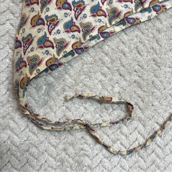 Vintage Paisley Head Bandana with‎ string | Boho Festival Cottagecore - Picture 3 of 9